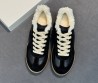 Женские комбинированные кроссовки на платформе Maison Margiela Replica черные с мехом 2026