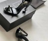 Женские кожаные босоножки Saint Laurent Opium черные лакированные каблук 11 см 2026