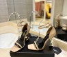 Женские кожаные босоножки Saint Laurent Opium бежевые лакированные каблук 11 см 2026