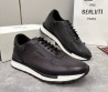 Мужские кожаные кроссовки Berluti черные с белой подошвой 2026