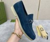 Мужские замшевые лоферы Gucci синие с пряжкой 2026