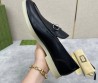 Мужские кожаные лоферы Gucci черные с пряжкой 2026