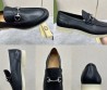 Мужские кожаные лоферы Gucci черные с пряжкой 2026