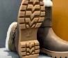 Женские кожаные сапоги с мехом Louis Vuitton коричневые с пряжкой 2026