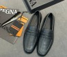 Мужские лоферы из зернистой кожи Ermenegildo Zegna черные 2026