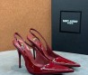 Женские кожаные туфли Saint Laurent красные лакированные каблук 10 см 2026