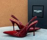 Женские кожаные туфли Saint Laurent красные лакированные каблук 10 см 2026