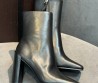 Женские кожаные ботильоны Alaia черные с квадратным носом каблук 10 см 2026