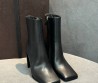 Женские кожаные ботильоны Alaia черные с квадратным носом каблук 10 см 2026