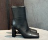 Женские кожаные ботильоны Alaia черные с квадратным носом каблук 10 см 2026