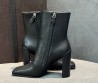 Женские кожаные ботильоны Alaia черные с квадратным носом каблук 10 см 2026