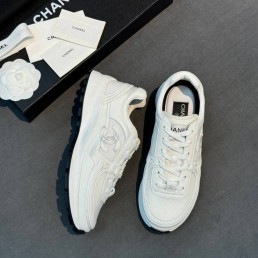 Женские комбинированные кроссовки Chanel белые 2026