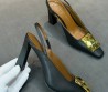 Женские кожаные туфли Giuseppe Zanotti черные с золотой пряжкой каблук 8,5 см 2026