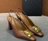 Женские кожаные туфли Giuseppe Zanotti коричневые с золотой пряжкой каблук 8,5 см 2026