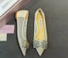 Женские комбинированные балетки Jimmy Choo белые сетчатые со стразами 2026