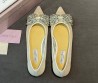 Женские комбинированные балетки Jimmy Choo белые сетчатые со стразами 2026