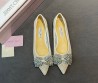 Женские комбинированные балетки Jimmy Choo белые сетчатые со стразами 2026