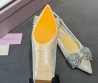 Женские комбинированные балетки Jimmy Choo белые сетчатые со стразами 2026