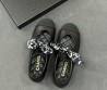 Женские кожаные балетки Chanel черные с текстильными вязками 2026