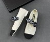 Женские кожаные балетки Chanel белые с текстильными вязками 2026