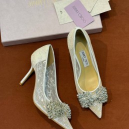 Женские комбинированные туфли лодочки Jimmy Choo белые со стразами 2026