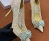 Женские комбинированные туфли лодочки Jimmy Choo бежевые со стразами 2026