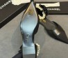 Женские кожаные балетки Chanel черные с текстильным носом 2026