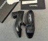 Женские кожаные туфли Chanel черные с лакированным носом каблук 5 см 2026