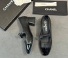 Женские кожаные туфли Chanel черные с лакированным носом каблук 5 см 2026