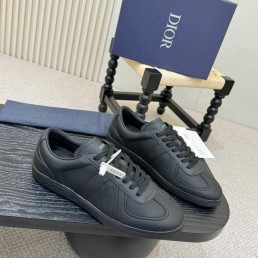 Мужские кожаные кеды Christian Dior черные матовые 2026