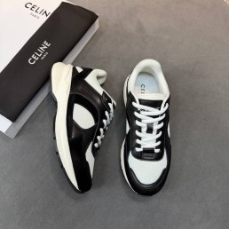 Женские комбинированные кроссовки Celine черные с белым 2026