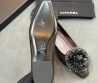 Женские кожаные балетки Chanel черные с цветком 2026