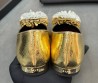 Женские кожаные балетки Chanel золотые с цветком 2026