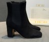 Женские замшевые ботильоны Christian Dior черные каблук 7,5 см 2026