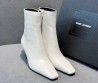 Женские кожаные ботильоны Saint Laurent Jill белые каблук 7 см 2026