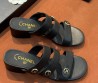 Женские кожаные босоножки Chanel черные 2026