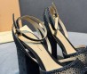 Женские комбинированные босоножки Gianvito Rossi черные в стразах каблук 11 см 2026