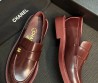 Женские кожаные лоферы Chanel Cruise бордовые 2026