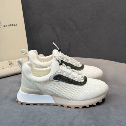 Женские текстильные кроссовки Brunello Cucinelli белые 2026