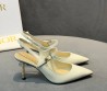Женские кожаные туфли Christian Dior белые с золотым каблуком 8 см 2026