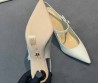 Женские кожаные туфли Christian Dior белые с золотым каблуком 8 см 2026