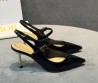 Женские кожаные туфли Christian Dior черные лакированные с золотым каблуком 8 см 2026
