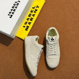 Женские замшевые кроссовки Isabel Marant бежевые 2026