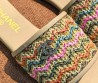 Женские кожаные шлепанцы Chanel бежевые с разноцветным плетением 2026
