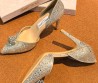 Женские кожаные туфли Jimmy Choo бежевые в стразах каблук 10 см 2026
