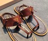 Женские кожаные сандалии Miu Miu коричневые 2026