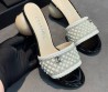 Женские кожаные мюли Chanel белые с черным каблук 7 см 2026