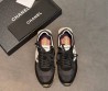 Женские комбинированные кроссовки Chanel черные с белым логотипом 2026