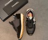 Женские комбинированные кроссовки Chanel черные с белым логотипом 2026