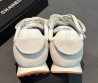 Женские комбинированные кроссовки Chanel белые с бежевым 2026